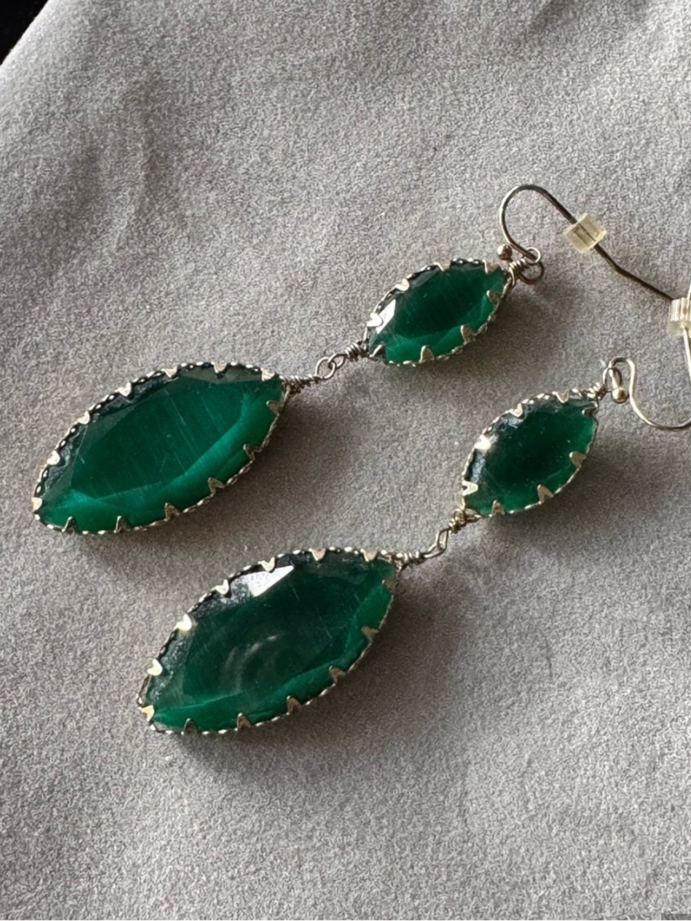 Kendra Scott Green Double Drop Earrings Dangle Women - Picture 3 of 5